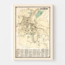 Vintage Map of Danbury, Connecticut 1867