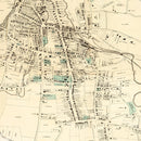 Vintage Map of Danbury, Connecticut 1867