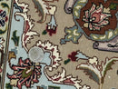 Fine Persian Tabriz Rug 3x5, Floral Medallion, 340 KPSI, Ivory Salmon