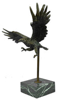 Flying High American Eagle Bronze Sculpture by Milo Bird Art Deco Statue Decor