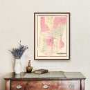 Vintage Map of New Canaan, Connecticut 1867