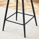 Modern Black PU Bar Chair Set - Rounded Backrest, Comfortable Design, Multiple Colors