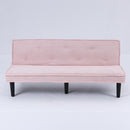 Modern corduroy sofa bed, black/beige/pink, 66 inches