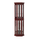 Corner Curio Cabinet With Lights, Adjustable Tempered Glass Shelves, Mirrored Back, Display Cabinet (E26 Light Bulb Not Included)