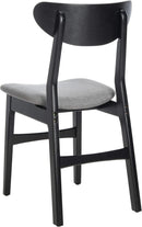 Home Lucca Retro Black And Grey Cushion Dining Chair Set 2