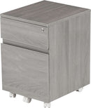 Grey Rolling Locking Two Drawer Vertical Filing Cabinet