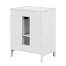 24' Bathroom Vanity with Sink, Bathroom Vanity Cabinet with Two Drawers and Door, Adjustable Shelf, Solid Wood and MDF, White (Old Sku:WF309411AAK)