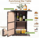 5 Piece Outdoor Bar Set Navy Blue Bar Height Table Storage