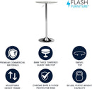 23.5 Inch Circular Glass Adjustable Cocktail Table