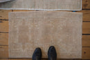 1.5x2.5 Vintage Distressed Oushak Rug Mat