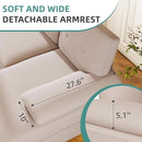 Dark Beige U Shaped Sectional Sofa With Chaise 4 Seats