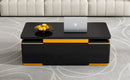 [Video Provided] U-Can Lift-Top Coffee Table with 4 Storage Stools, Modern Space Saving Center Table with Foldable Top, Multi-Functional Adjustable Coffee Table for Living Room