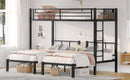 Twin over Twin & Twin Bunk Beds for 3, Twin XL over Twin & Twin Bunk Bed Metal Triple Bunk Bed, Black