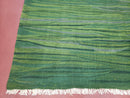 Green Turkish Kilim Rug, 6x9 - 7x10 Rugs, Bird, Handmade New Area Rug, Wool, Bohemian Boho Decor, Hand Woven, Modern Abstract Flat Weave Rug