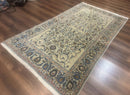 Persian Kashan Rug, Unique Colors, 225 KPSI, Light Green and Light Blue