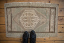 2x3 Vintage Distressed Oushak Rug Mat