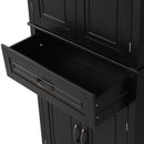 Bathroom Storage Cabinet with Doors and Drawer, Multiple Storage Space, Adjustable Shelf, Black (Old Sku:WF308204AAB)