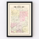 Vintage Map of Duval Township, Jasper County, Missouri 1895