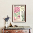 Vintage Map of Readsboro Township, Bennington County, Vermont 1869