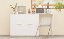 Twin Size Murphy Cabinet Bed with Adjustable Position Desk, Murphy Chest Dresser Bed with Foldable Cushion for Guest Room,Small Space, White
