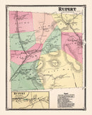Vintage Map of Rupert Township, Bennington County, Vermont 1869