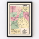 Vintage Map of Rupert Township, Bennington County, Vermont 1869