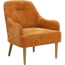 Chenille Armchair, Modern Style Accent Chair with Wood Legs, Comfy Design for Living Room, Bedroom, Office, Orange