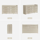56InchExtraWideGreyOakDresser With LargeStorage Drawers