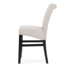 25' Contemporary Upholstered Counter Stools with Nailhead Trim (Set of 2), Wheat/Matte Black, Fabric