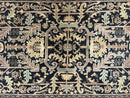 Heriz Rug 3.6 x 5, Handmade Vintage Wool Carpet, Couristan Carpet, Persian Design, Black