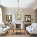 Modern K9 Crystal Chandelier 4 Light Matte Gold Pendant