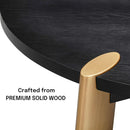 Tribase 47 Inch Round Burnt Black Dining Table Modern