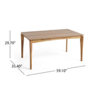 Mid-Century 7-Piece Dining Set with Upholstered Armless Chairs and Natural Wood Table