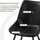Mid Century Black Faux Leather Dining Chairs Set Of 2