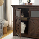 Coffee Bar Cabinet, Kitchen Storage Cabinet, Modern Farmhouse Buffet Sideboard and Adjustable Shelf, Barn Door Accent Cabinet for Kitchen, Dining Room, L38''*W15.35'*H35' Espresso