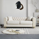 86'' W Luxury Modern Tufted Sofa  with 2pcs of toss pillows for Living Room ,Bedroom,Beige Color
