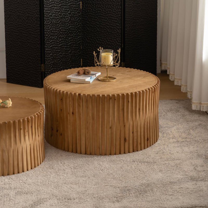 Walker Edison | Textured Nesting Coffee Table Set