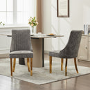 Rayon Cloth Flocking Chenille Dining Chairs Channel Kitchen Dinner Chair Comfy Fabric Upholstered Accent Chair for Dining Room with Golden Stainless Steel Plating Legs,Set of 2 (Gray), SW1647GY
