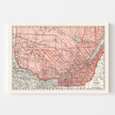 Vintage Map of Quebec Canada, 1925