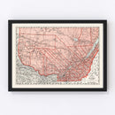 Vintage Map of Quebec Canada, 1925