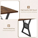 70.8 Inch Farmhouse Dining Table With Heavy Duty Metal Legs