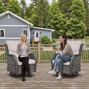 Swivel Rocker Patio Chairs Set with Cozy Coffee Table