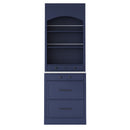 [Assembly Video Provided] TOPMAX Modern 83.7inch High Kitchen Pantry, Freestanding Tall Kitchen Hutch with Faux Marble Top,Cupboard Cabinet with 5 Storage Drawers and Adjustable Shelf, Set of 2, Blue