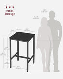Bar Table 23.6Inch Ebony Black Industrial Grade Durable