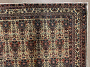 Antique Persian Afshar Rug 5x7, Wool Hand Knotted Oriental Carpet 5 x 7 ft, Repeated Motif Allover, Cream and Maroon, Tribal Rug, Medium Sized Rug,  Zil-i-Sultan Design