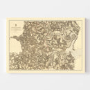 Vintage Map of the Battle of Bermuda Hundred, 1869