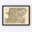 Vintage Map of the Battle of Bermuda Hundred, 1869
