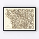Vintage Map of the Battle of Richmond, 1869