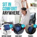 XL Memory Foam Office Chair Cushion With Lumbar Support