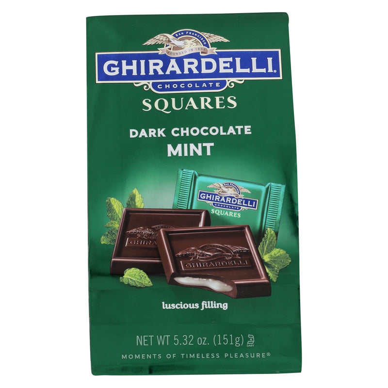 Ghirardelli Dark Chocolate Mint Squars (Pack of 6) - 5.32 Oz